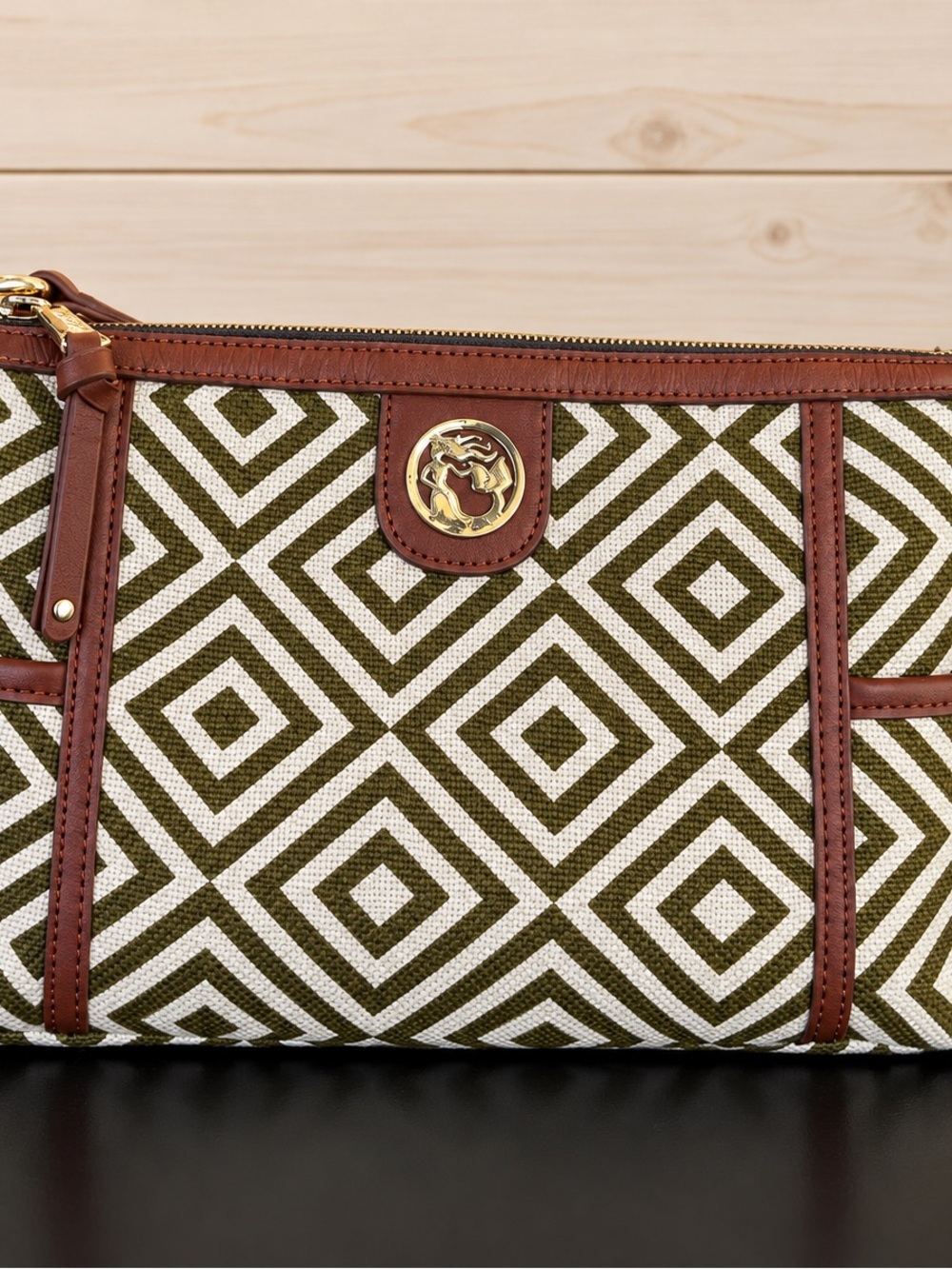 Spartina 449 Olive Geometric Canvas Shoulder Bag